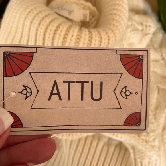 🎉🎉NEW WITH TAG‼️ ATTU ( beige botany ) CHUNKY KNIT TURTLE NECK SWEATER ‼️ - Picture 15 of 16